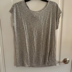 Loft Striped Gray Women's Short Sleeve Tee